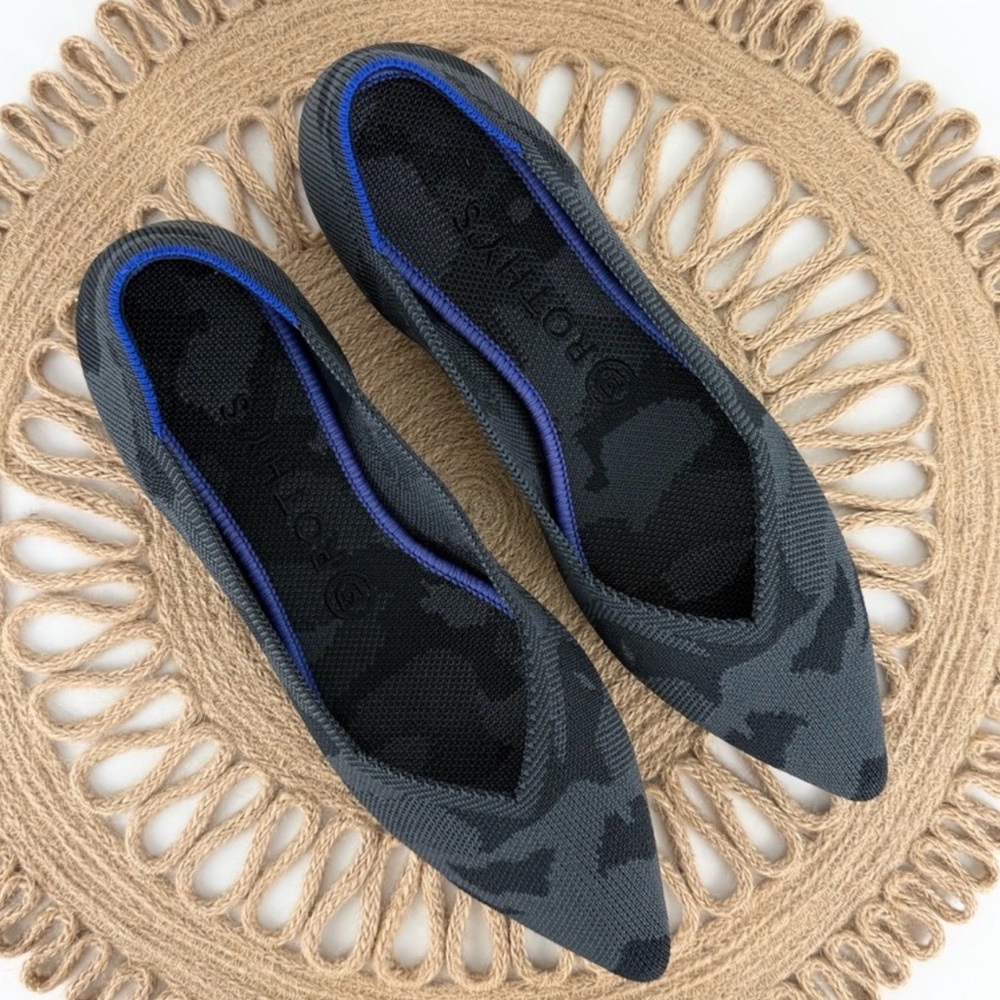 Rothy’s “The Point” Camo Knit Flats